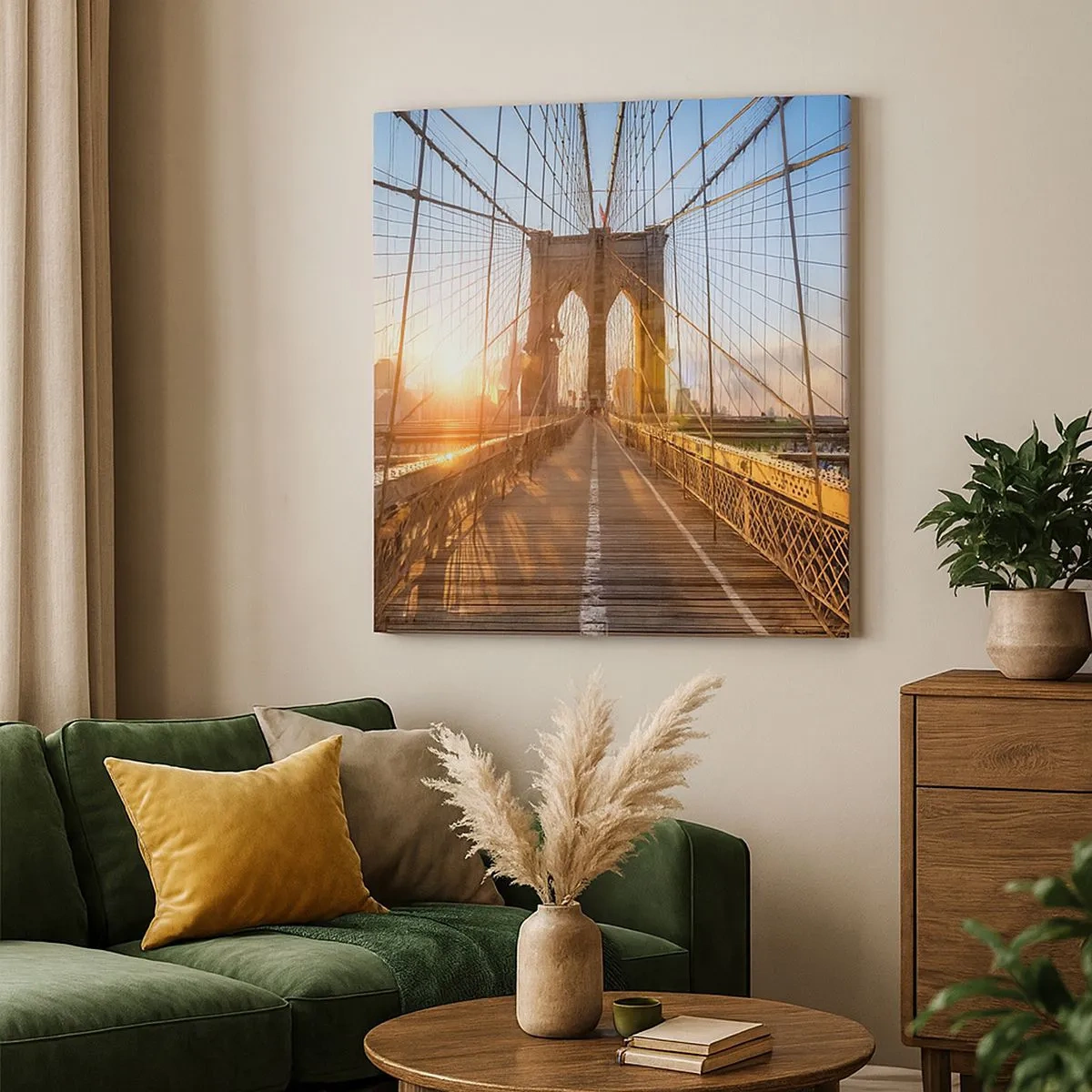 Obraz na płótnie - Na złotym moście - 30x30 cm