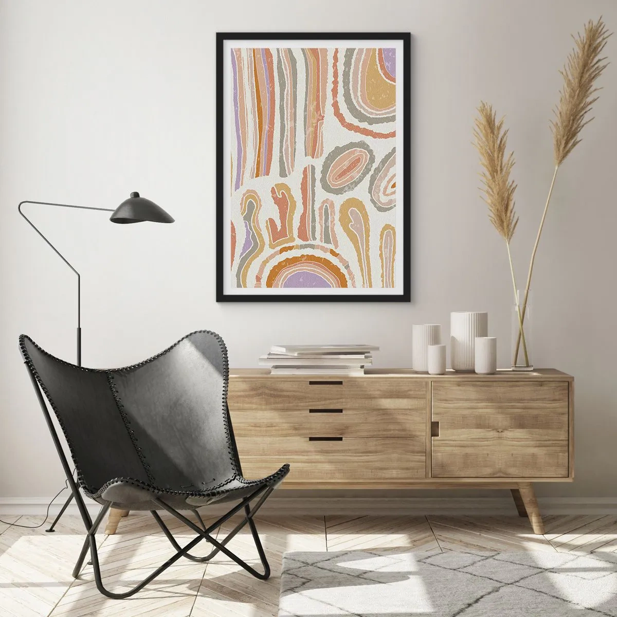 Plakat w czarnej ramie - Barwne przekroje - 30x40 cm