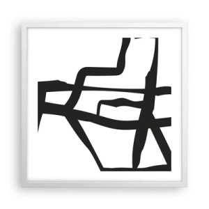 Plakat w białej ramie - Czarno-biała konstrukcja - 50x50 cm