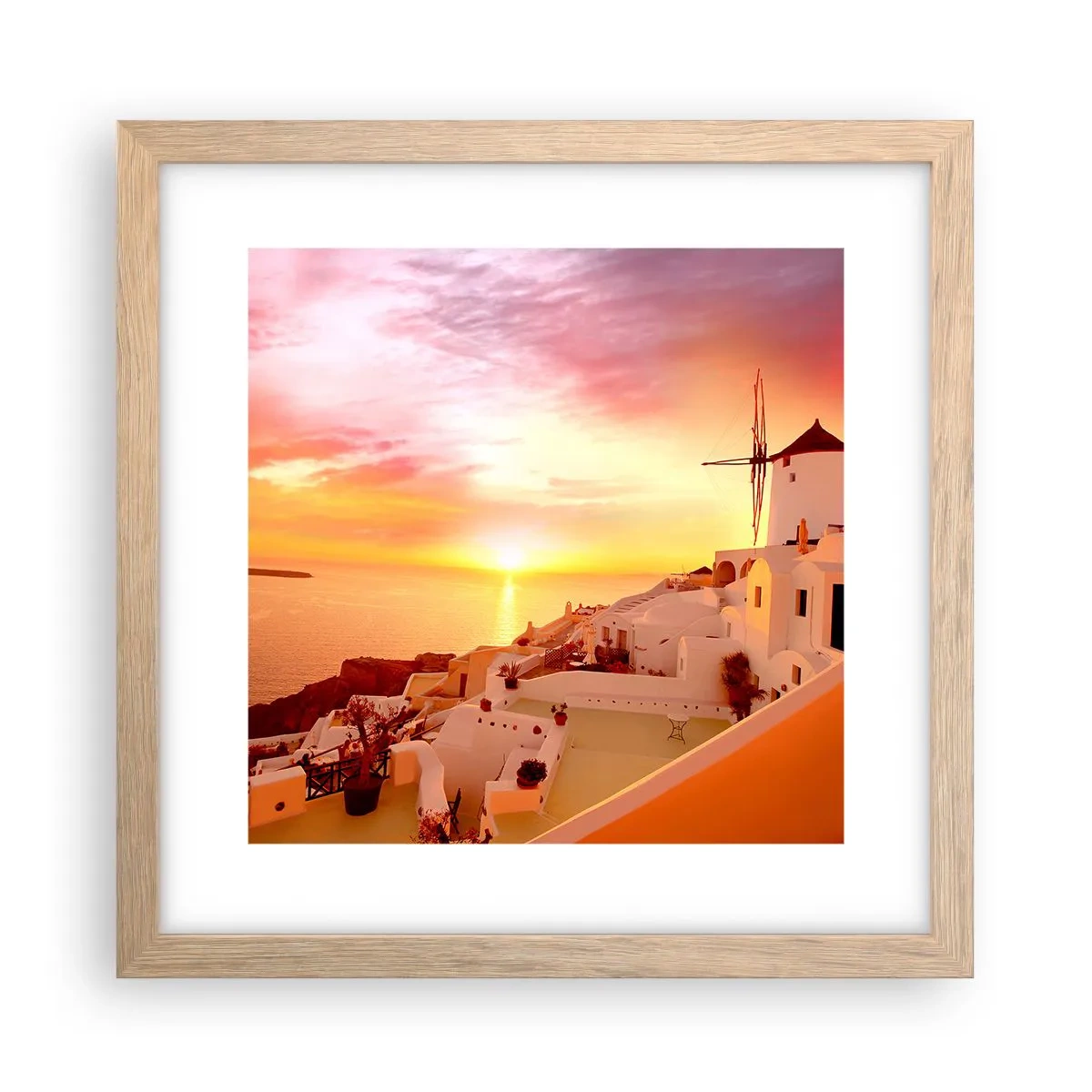 Plakat w ramie jasny dąb - Rozpłynąć się w bieli i złocie - 30x30 cm