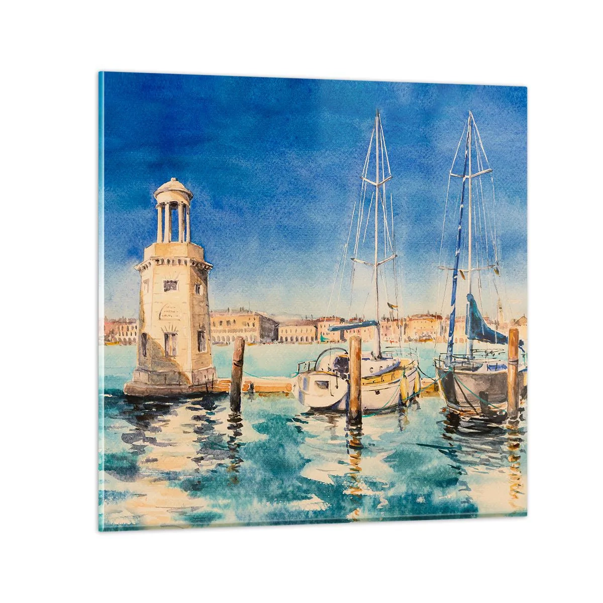 Obraz na szkle - Słoneczna laguna - 50x50 cm