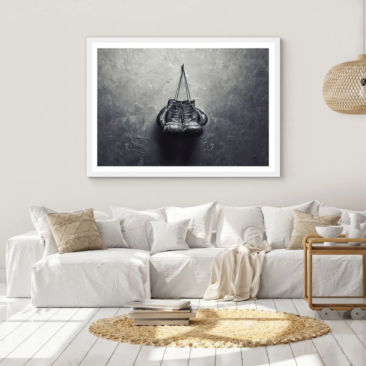 Plakat w białej ramie - Czas walki i czas pokoju - 100x70 cm