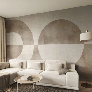 Fototapeta Premium Sand - Geometryczne formy w beżowej tonacji - 100x70cm - Podobieństwa i różnice - Nowoczesna dekoracja ścienna do salonu, kuchni i sypialni ARTTOR