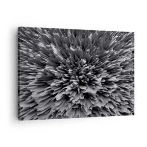 Obraz na płótnie - Abstrakcyjna struktura w odcieniach szarości - 70x50cm - Już ostrzej się nie da - Nowoczesna dekoracja ścienna do salonu i sypialni ARTTOR