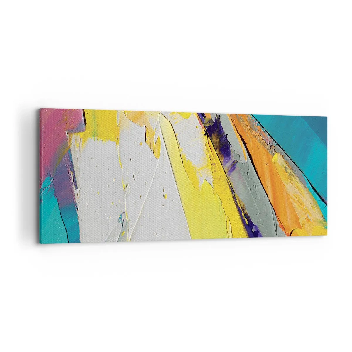 Obraz na płótnie - Abstrakcyjna kompozycja w intensywnych barwach - 120x50cm - Anatomia światła - Nowoczesna dekoracja ścienna do salonu i sypialni ARTTOR