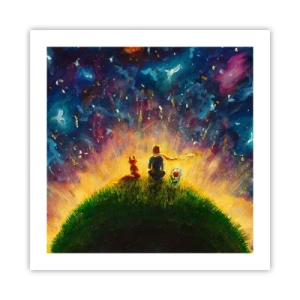 Plakat - Miłość i przyjaźń - cały świat - 50x50 cm