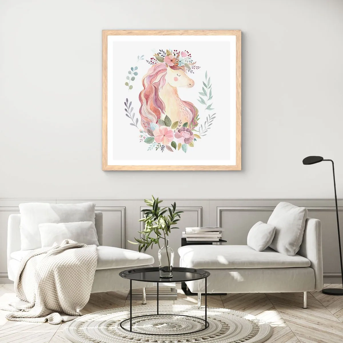 Plakat w ramie jasny dąb - Zaproszenie do świata baśni - 40x40 cm