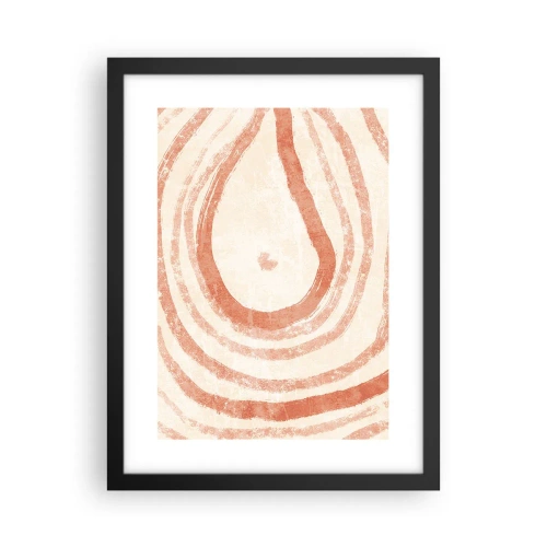 Plakat w czarnej ramie - Koralowe kręgi – kompozycja - 30x40 cm