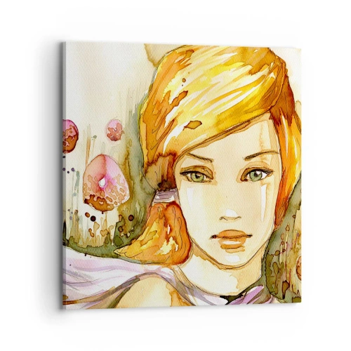 Obraz na płótnie - Szmaragdowe spojrzenie, co ucisza gniew - 70x70 cm