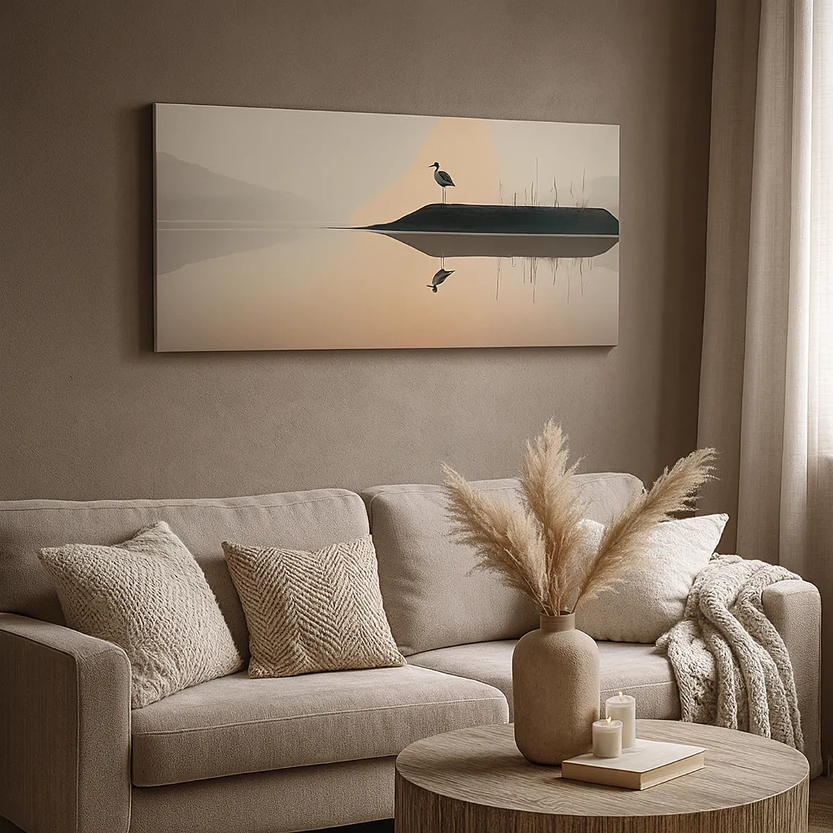 Obraz na płótnie - Pan na jeziorze - 30x30 cm