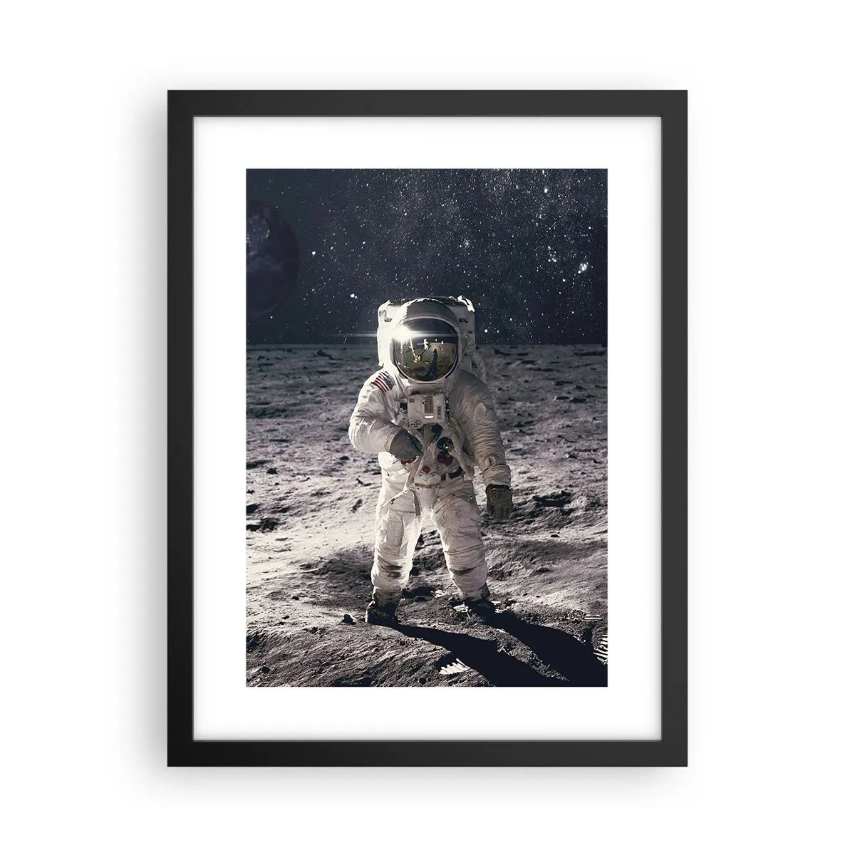 Plakat w czarnej ramie - Pozdrowienia z Księżyca - 30x40 cm