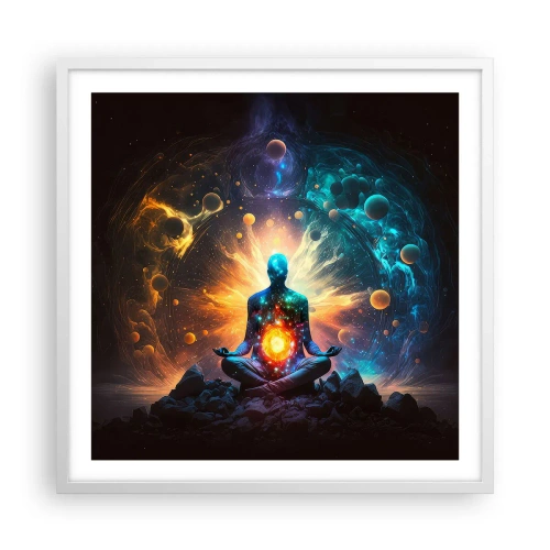 Plakat w białej ramie - Kosmiczny spokój - 60x60 cm