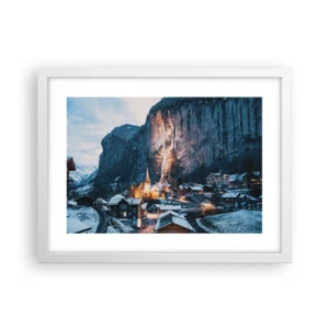 Plakat w białej ramie - Świetlisty duch zimy - 40x30 cm