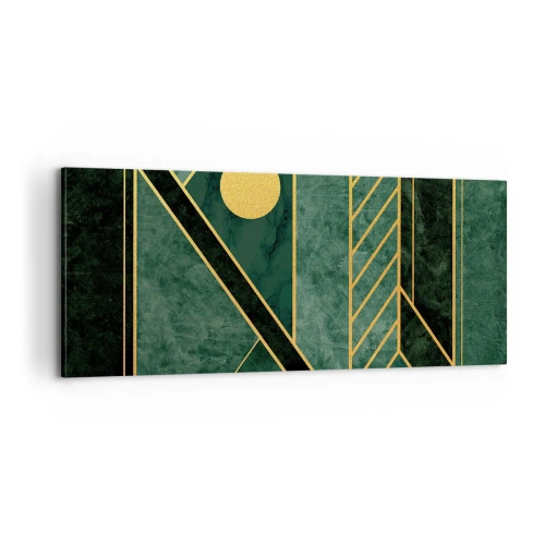 Obraz na płótnie - Dynamika złota i lazuru - 100x40 cm
