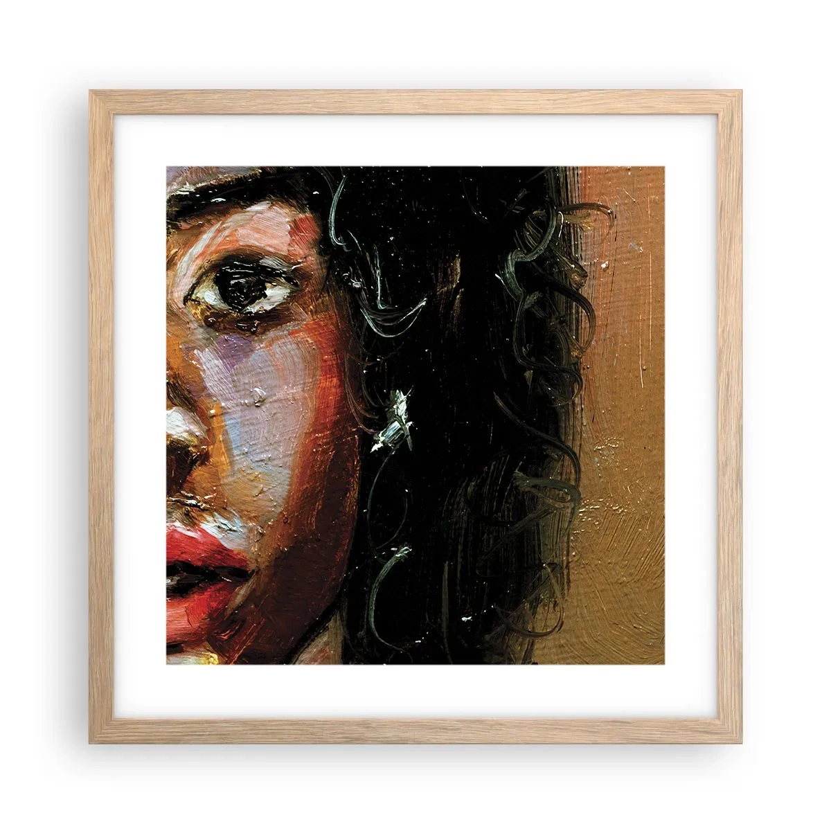 Plakat w ramie jasny dąb - Czerń i blask - 40x40 cm