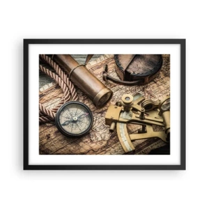 Plakat w czarnej ramie - Wyznacz kurs - 50x40 cm