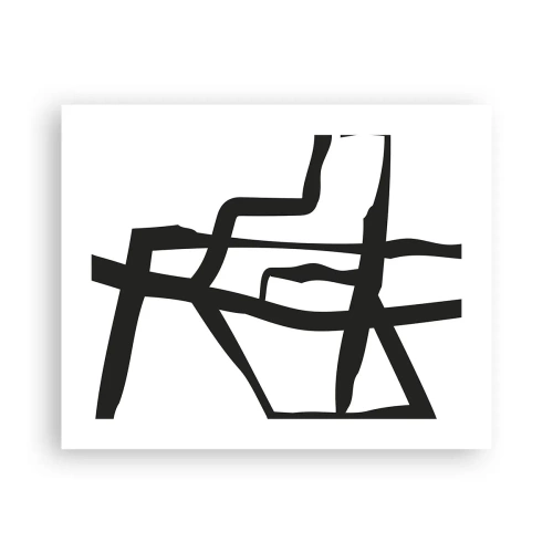Plakat - Czarno-biała konstrukcja - 50x40 cm