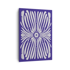 Obraz na płótnie - Etniczny wzór w odcieniach fioletu i bieli - 70x100cm - Etniczne inspiracje - Nowoczesna dekoracja ścienna do salonu i sypialni ARTTOR