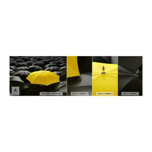 Fototapeta Próbka Standard Eco - Żegnaj smutku - Żółte Parasole, Grafika, Koncepcja - 100x30 cm