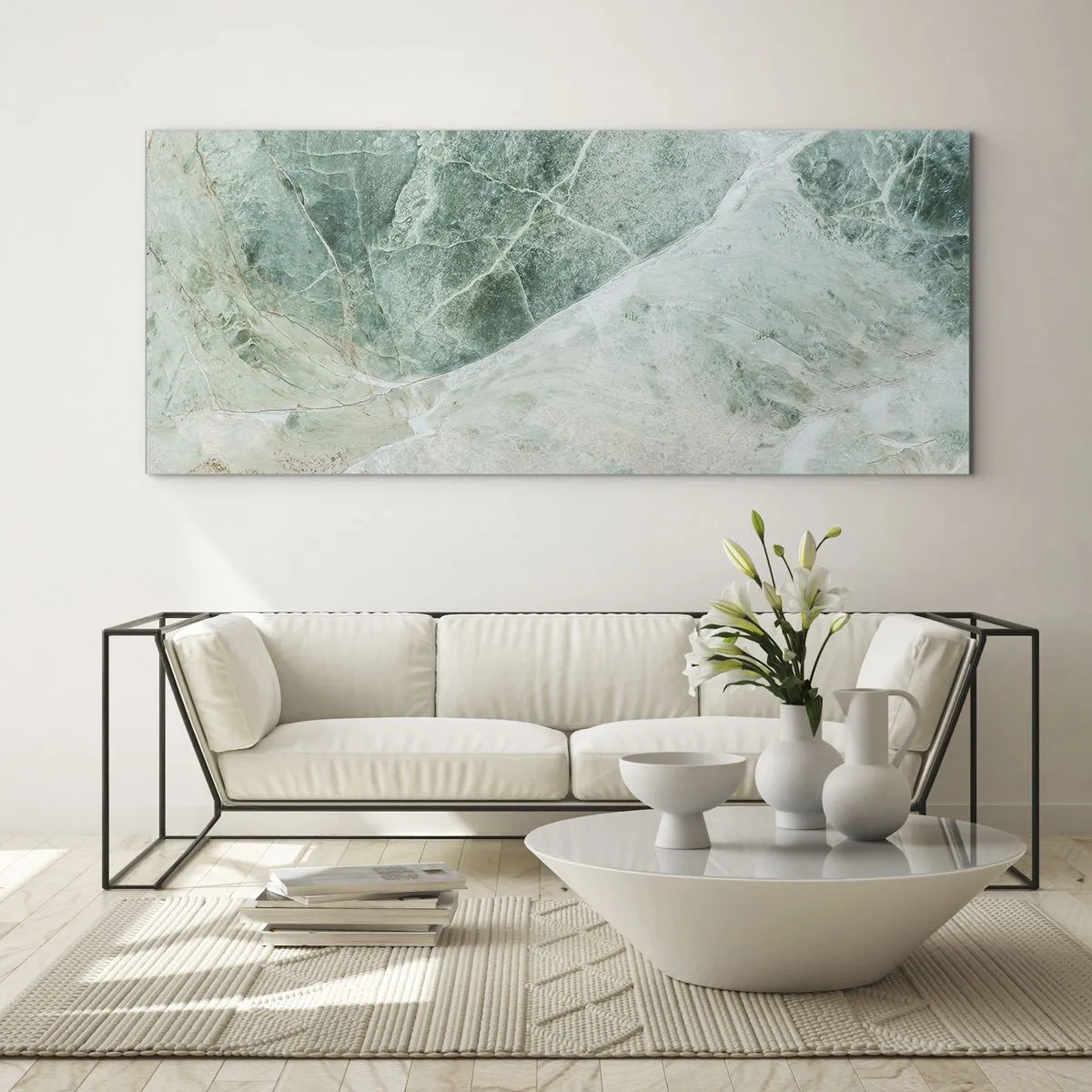 Obraz na szkle - Szlachetny chłód kamienia - 100x40 cm
