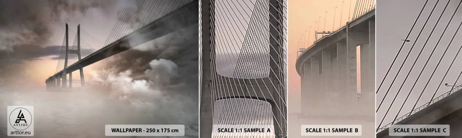 Fototapeta Próbka Samoprzylepna Deluxe Sticker - Nad rzeką, której nie ma - Krajobraz, Most, Architektura - 100x30 cm