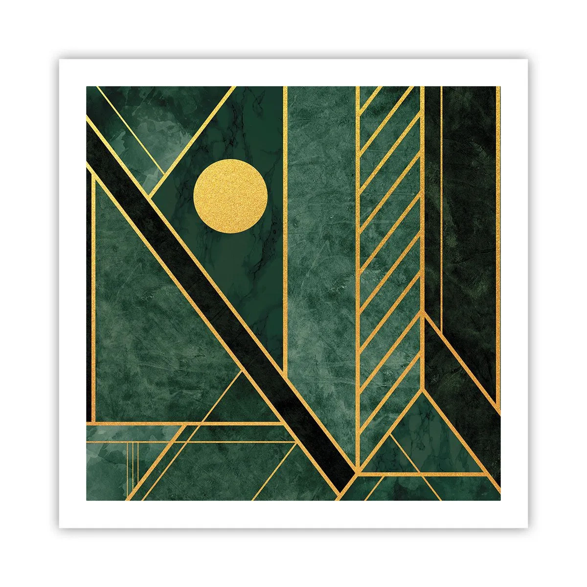 Plakat - Dynamika złota i lazuru - 60x60 cm