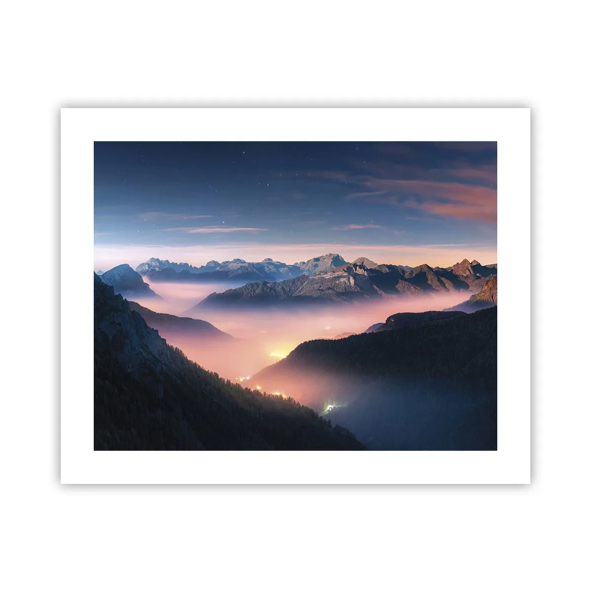 Plakat - Światło w dolinach - 50x40 cm