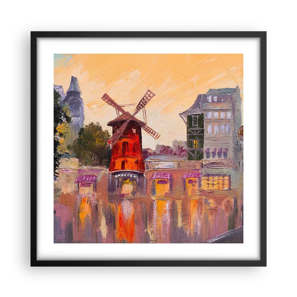 Plakat w czarnej ramie - Paryskie ikony – Moulin Rouge - 50x50 cm