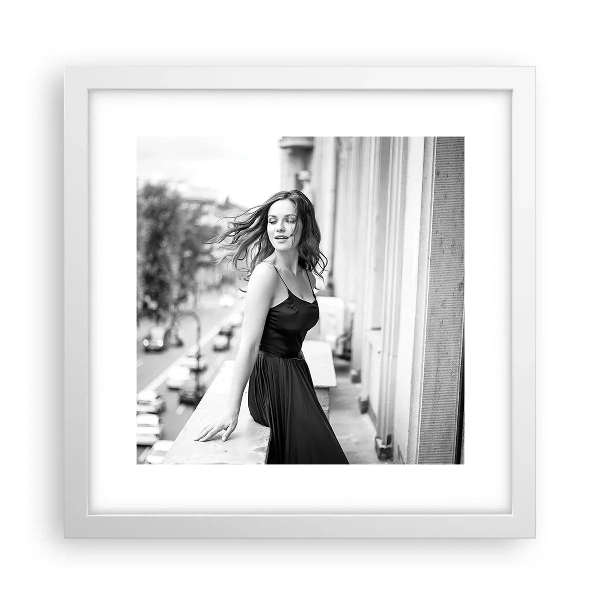 Plakat w białej ramie - Z pewnością paryżanka - 30x30 cm