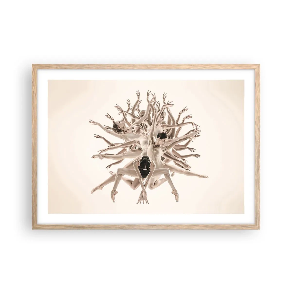 Plakat w ramie jasny dąb - Rozkwitanie w tańcu - 70x50 cm