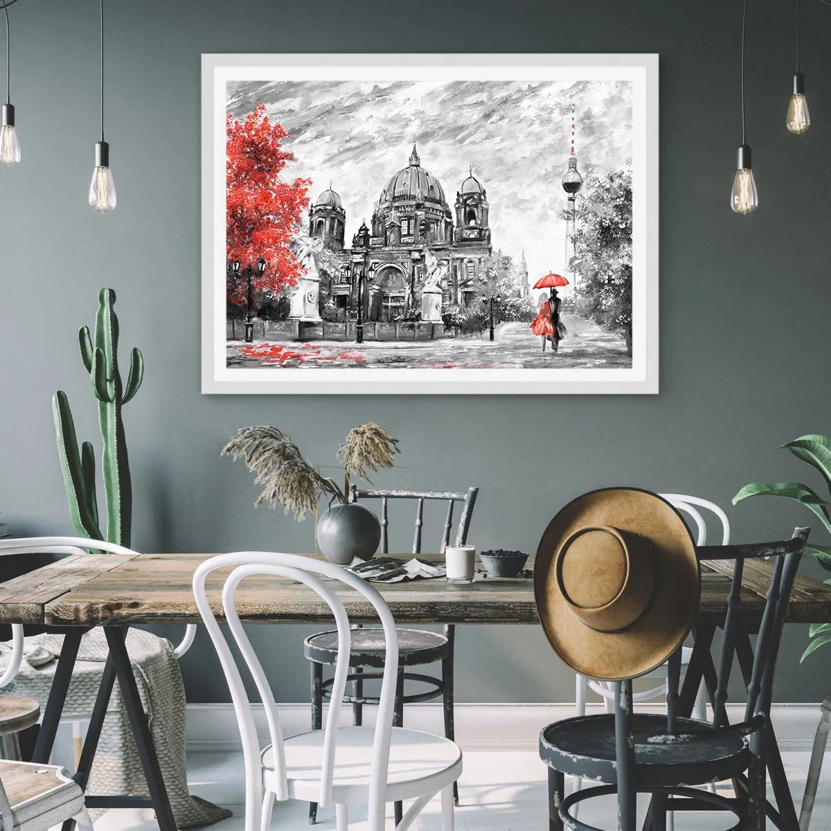 Plakat w białej ramie - Berlińskie spotkanie - 100x70 cm