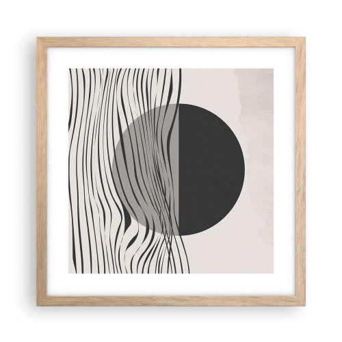 Plakat w ramie jasny dąb - Kompozycja połowiczna - 40x40 cm