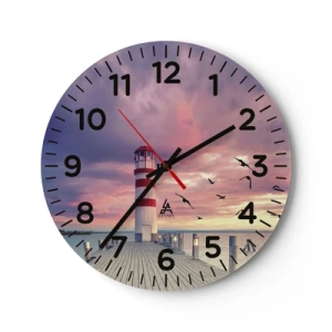 Zegar ścienny - Pora do portu - 40x40 cm