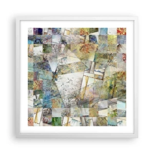 Plakat w białej ramie - Geometryczne przetasowanie - 50x50 cm