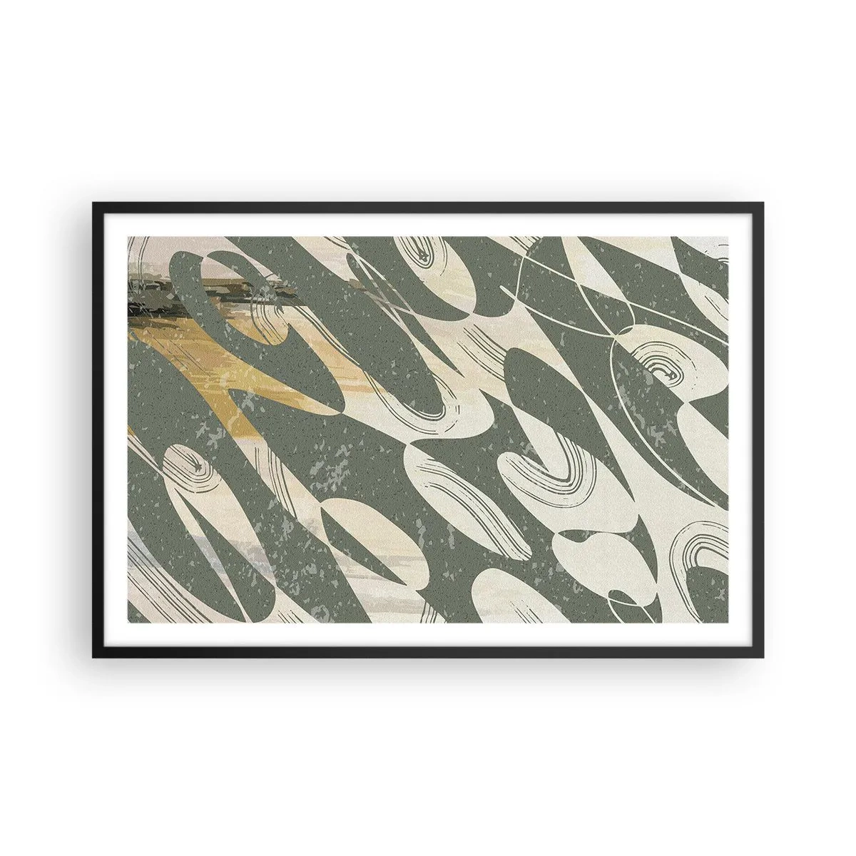 Plakat w czarnej ramie - Abstrakcja zrytmizowana - 91x61 cm
