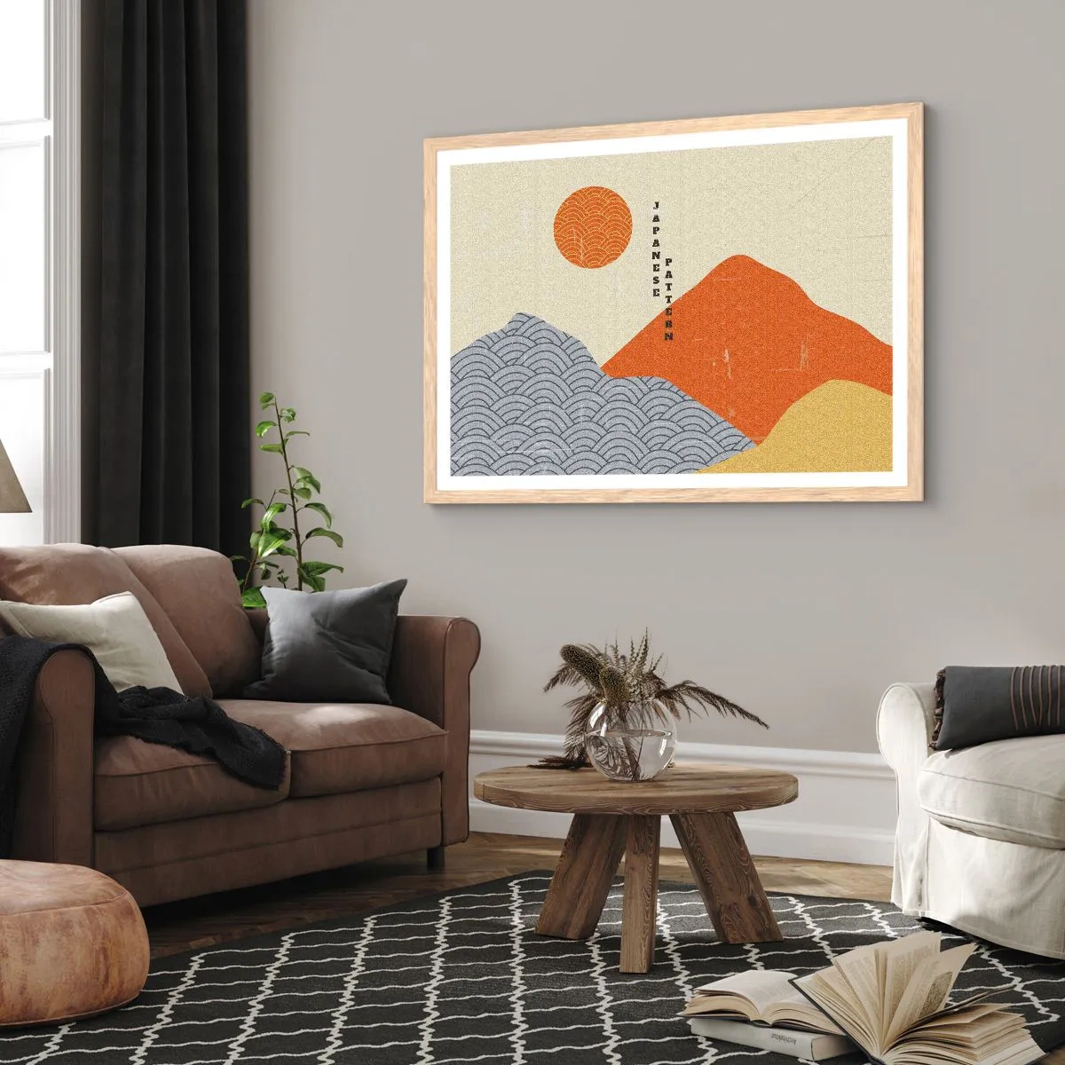 Plakat w ramie jasny dąb - W japońskim duchu - 91x61 cm