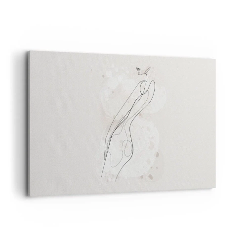Obraz na płótnie - Subtelny szkic sylwetki w minimalistycznym stylu - 120x80cm - Pobłądzić spojrzeniem - Nowoczesna dekoracja ścienna do salonu, kuchni i sypialni ARTTOR