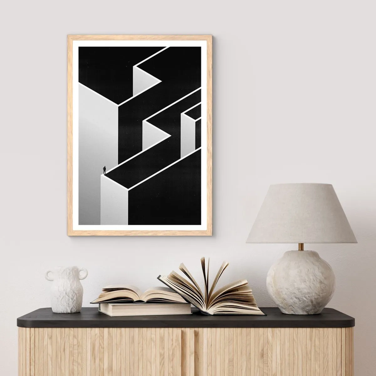 Plakat w ramie jasny dąb - Samotność na szczycie - 50x70 cm