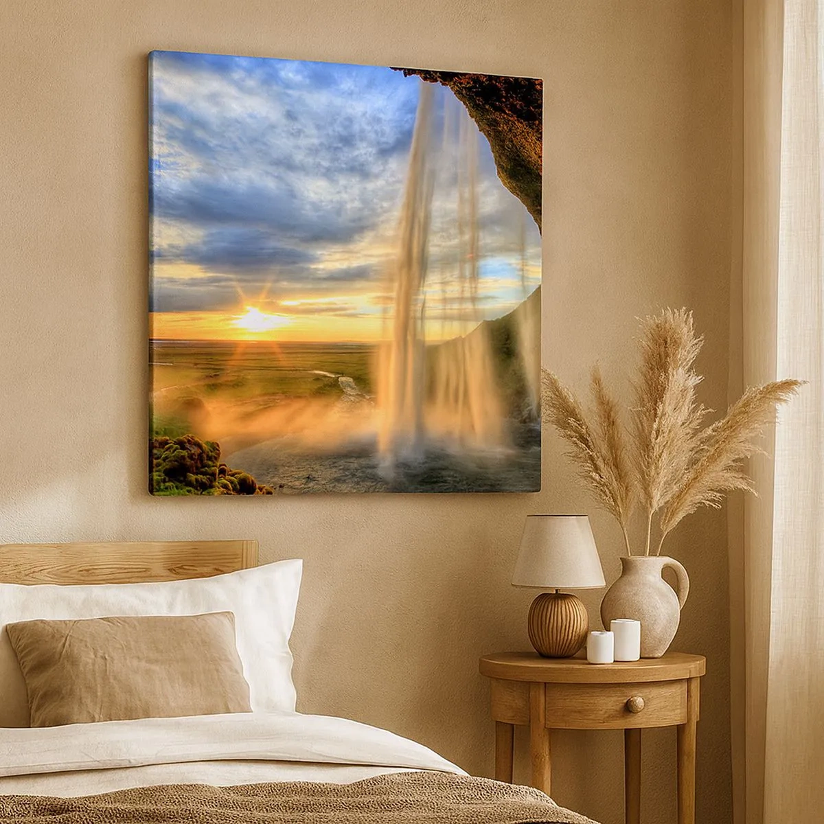 Obraz na płótnie - Świat za zasłoną kropel - 30x30 cm