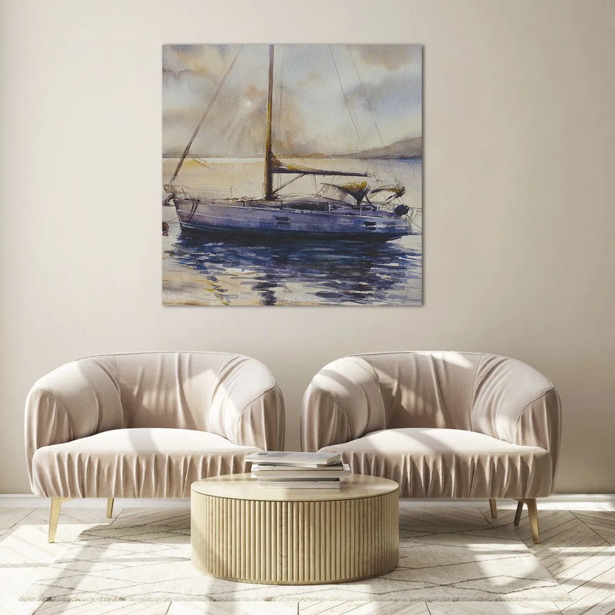 Obraz na szkle - Wieczór w zatoce - 40x40 cm