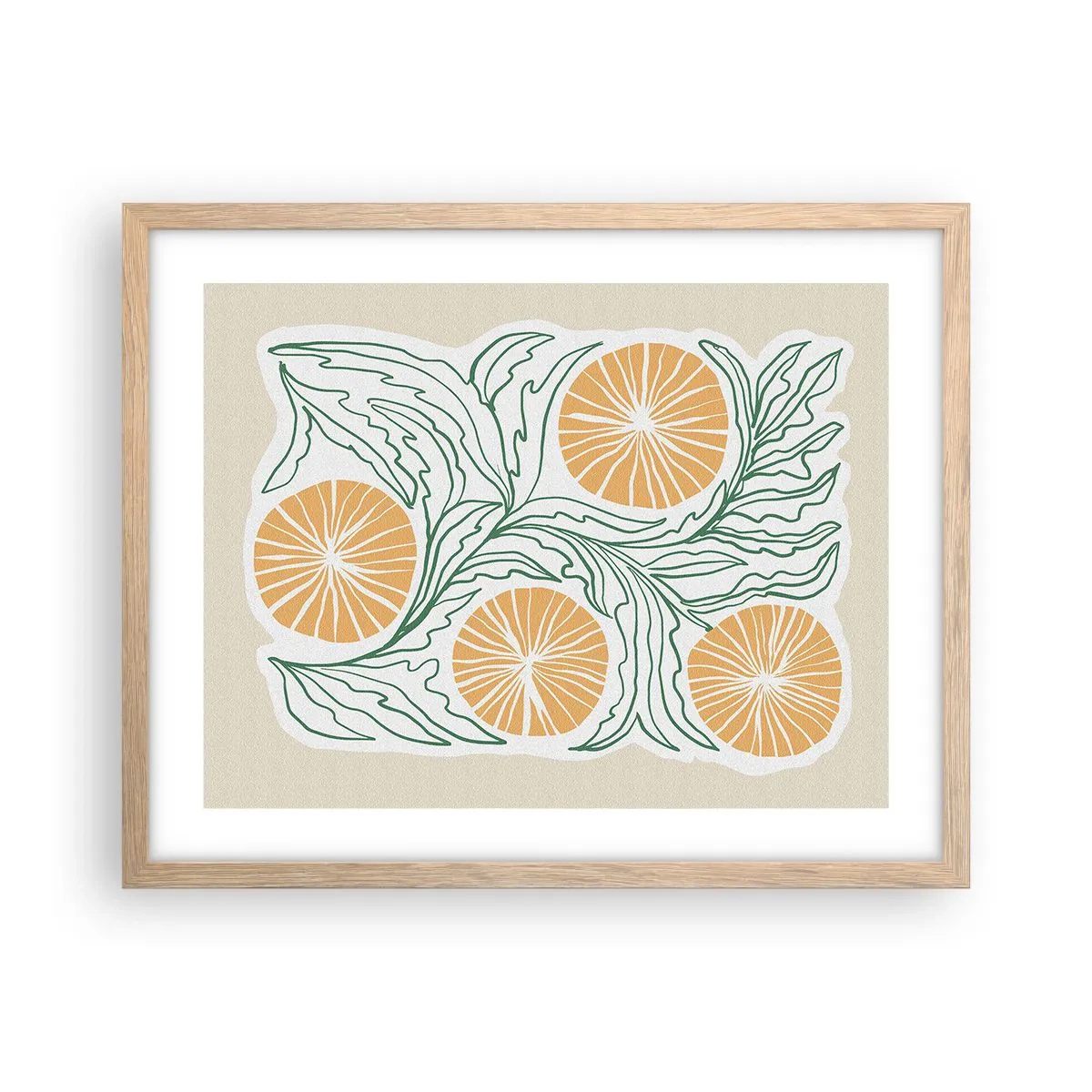 Plakat w ramie jasny dąb - Etnicznie z nutą abstrakcji - 50x40 cm