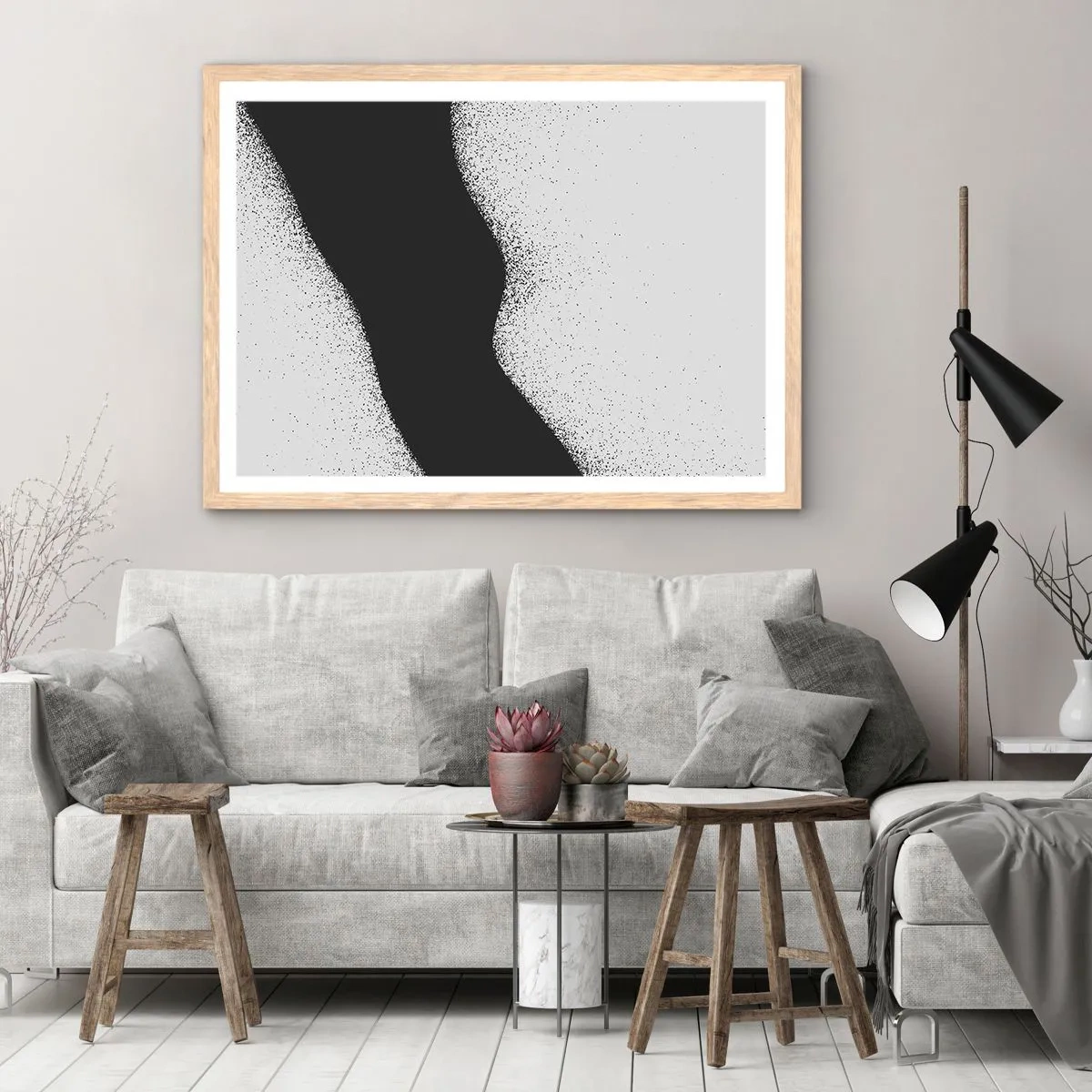 Plakat w ramie jasny dąb - Płynna równowaga - 100x70 cm