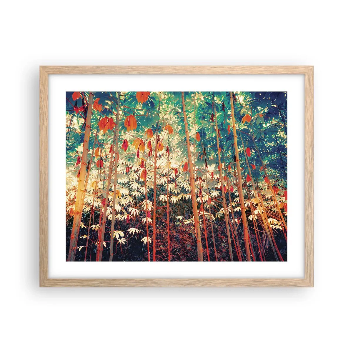Plakat w ramie jasny dąb - Tajemne życie liści - 50x40 cm