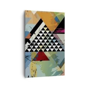 Obraz na płótnie - Abstrakcyjna kompozycja geometrycznych kształtów i barw - 80x120cm - Jakie to proste - Nowoczesna dekoracja ścienna do salonu i sypialni ARTTOR