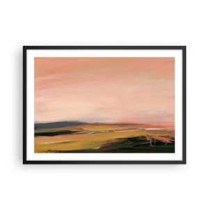 Plakat w czarnej ramie - Krajobraz w różowych i złotych odcieniach - 70x50cm - W różowej tonacji - Nowoczesna dekoracja ścienna do salonu i sypialni ARTTOR