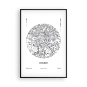 Plakat w czarnej ramie - Anatomia Krakowa - 61x91 cm