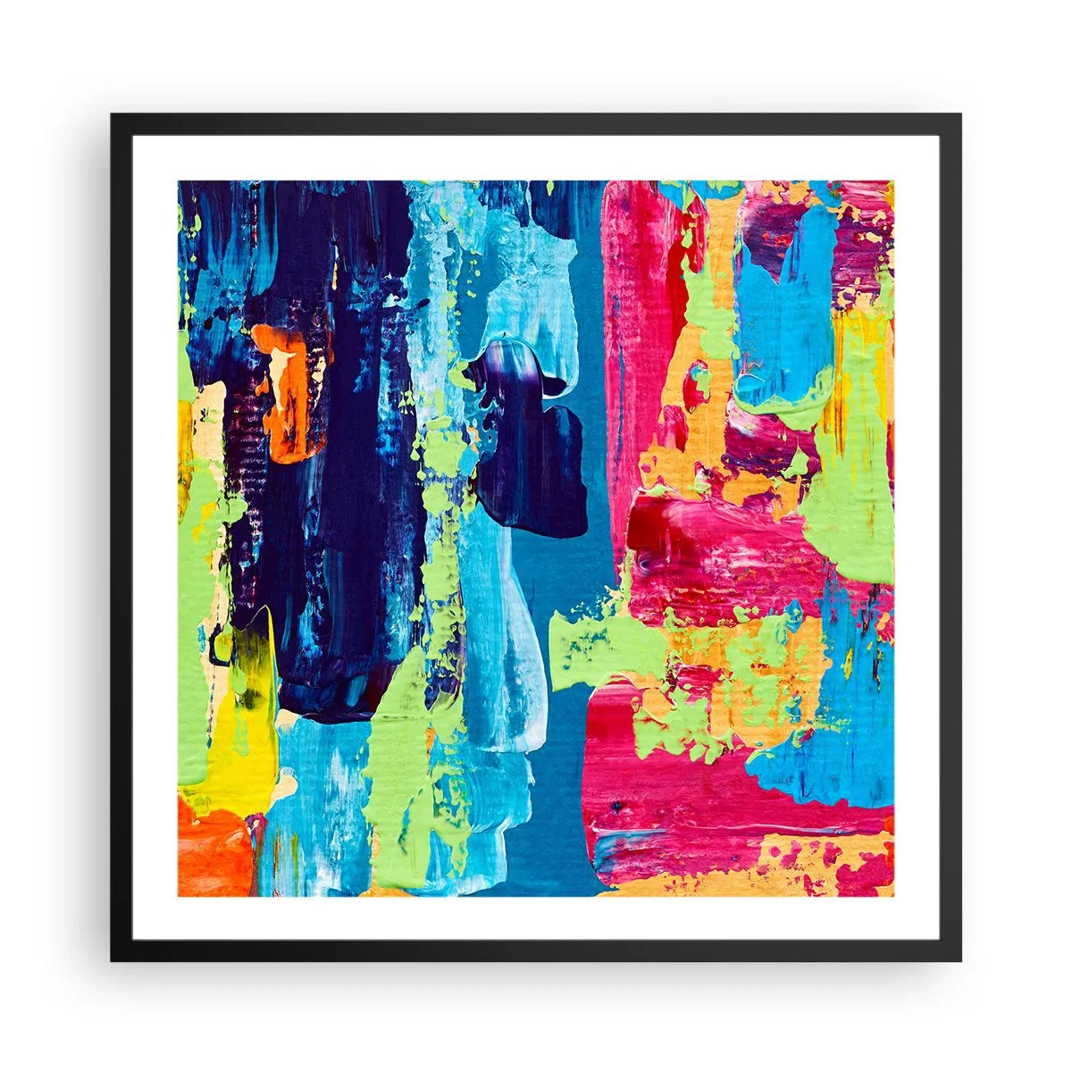 Plakat w czarnej ramie - Życie jest piękne! - 60x60 cm