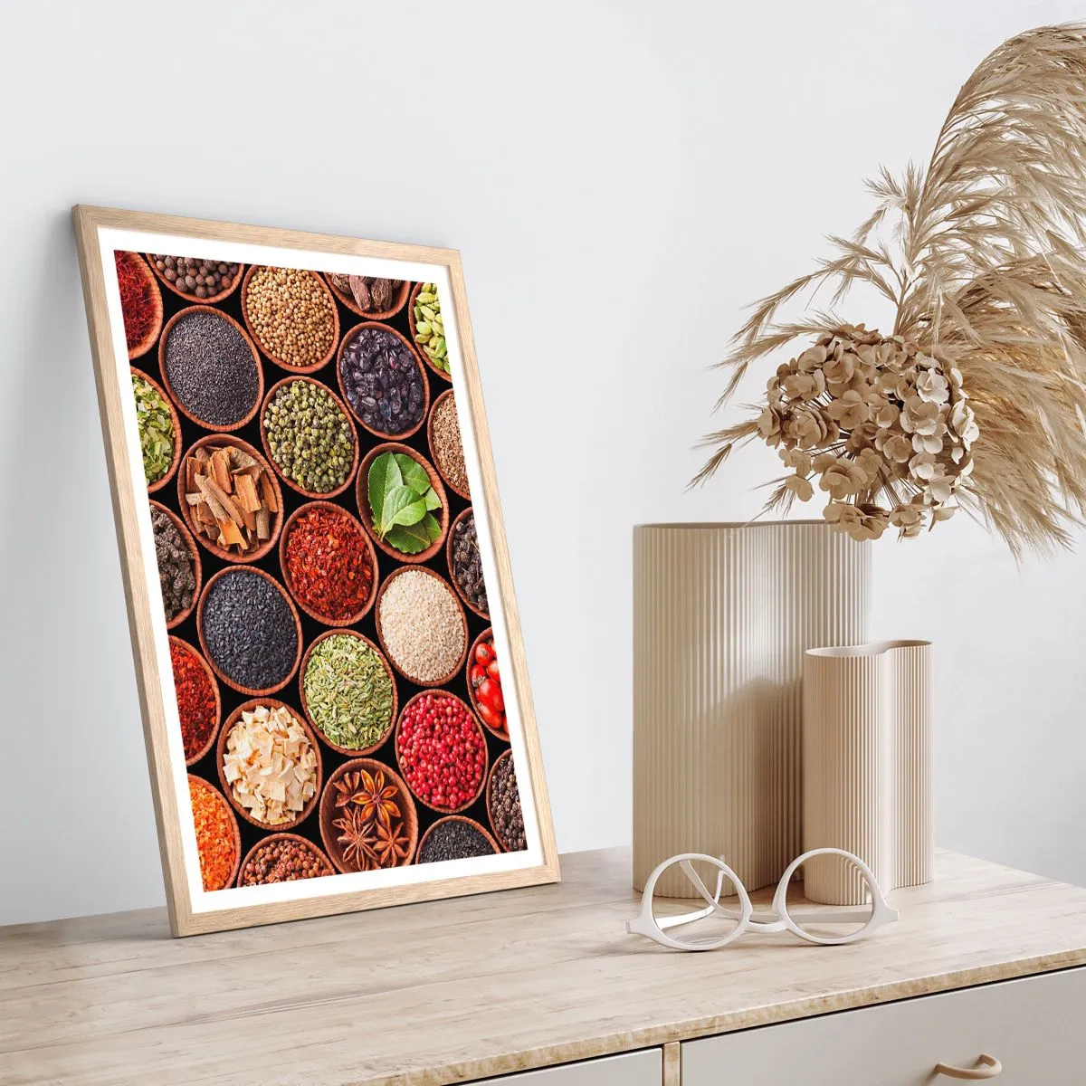 Plakat w ramie jasny dąb - Wszystkie smaki świata - 30x40 cm