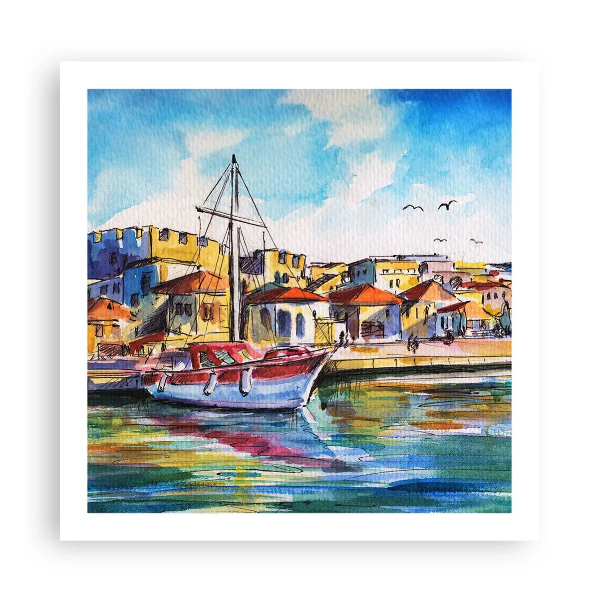 Plakat - Tęczowe popołudnie - 60x60 cm