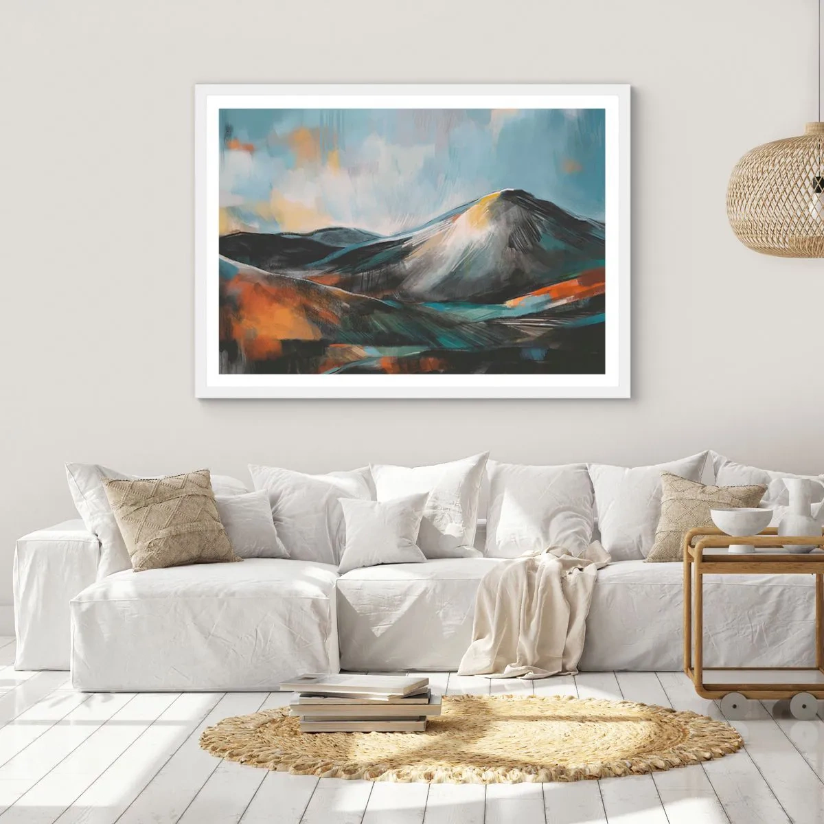 Plakat w białej ramie - Surowe i piękne - 100x70 cm